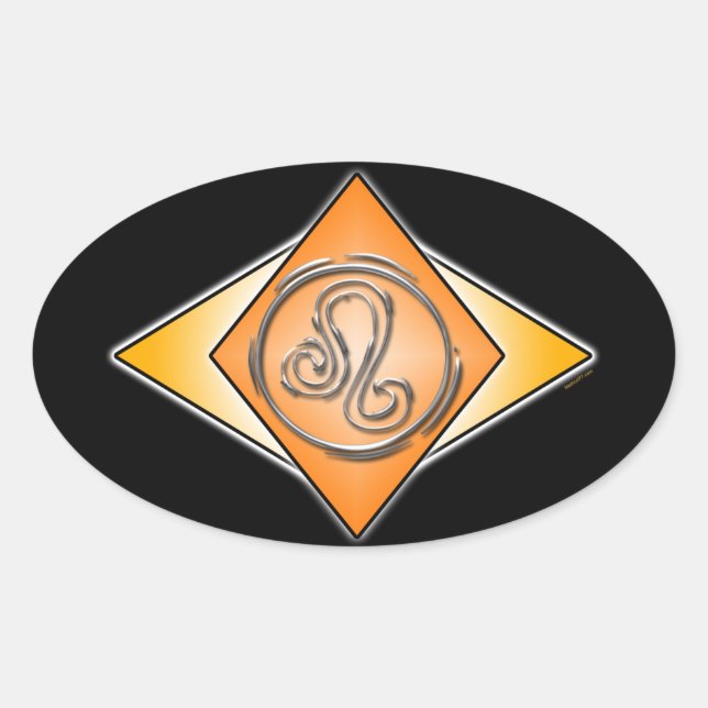 Adesivo Oval Leo Triangula Sinal de Nascimento (Frente)