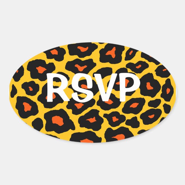 Adesivo Oval Leopardo Pop personalizável (Frente)