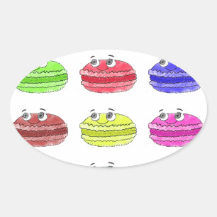 Adesivo Oval Les Macarons — Cartoon