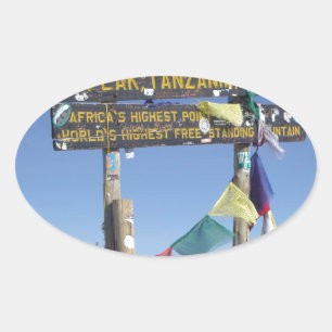 Adesivo Oval Letreiro na cimeira de Kilimanjaro kenya