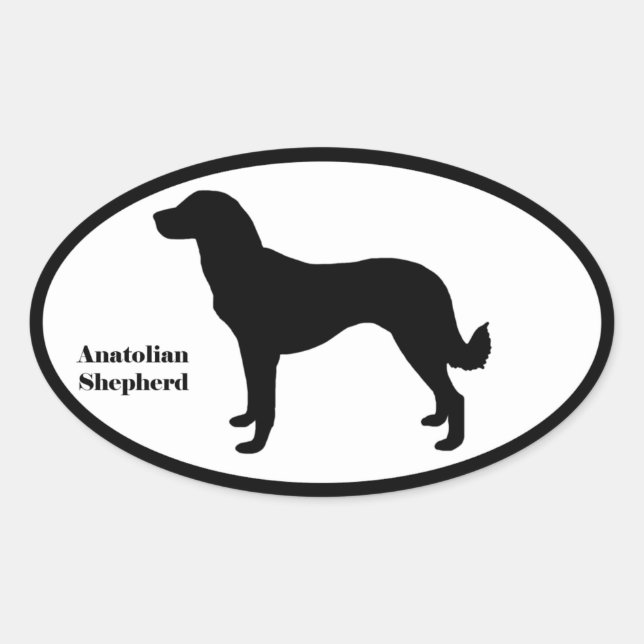 Adesivo Oval Lhouette Anatolian Shepherd (Frente)
