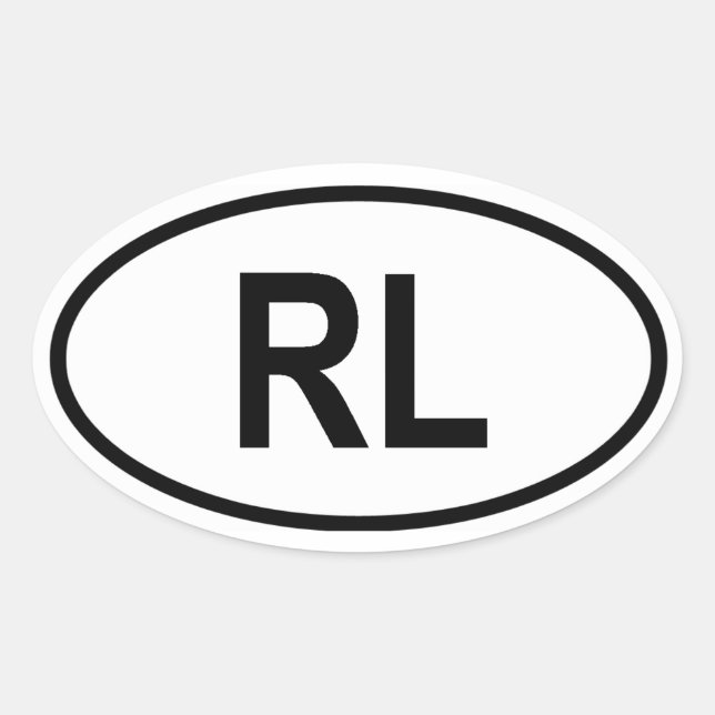 Adesivo Oval Líbano "RL" (Frente)