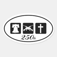 Liberdade Armas Religião 250 Oval Branco