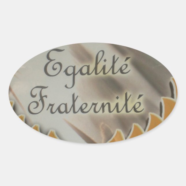 Adesivo Oval Liberdade, Igualdade, Fraternidade: Futuro Floread (Frente)