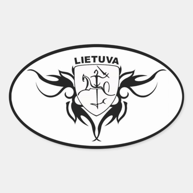 Adesivo Oval Lietuva Vytis Sticker (Frente)