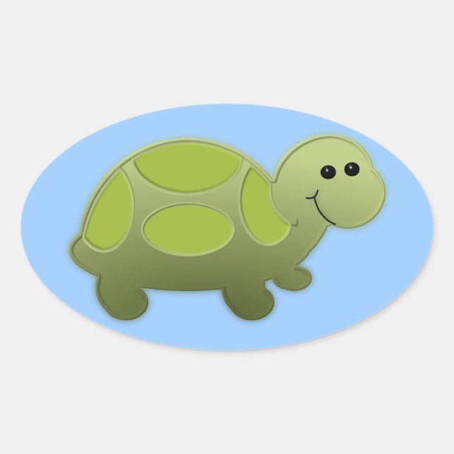 Adesivo Oval Lil Turtle (Frente)