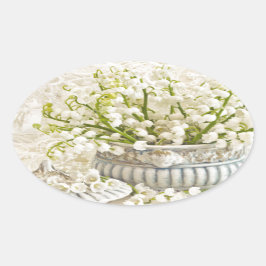 Adesivo Oval Lily Of The Valley