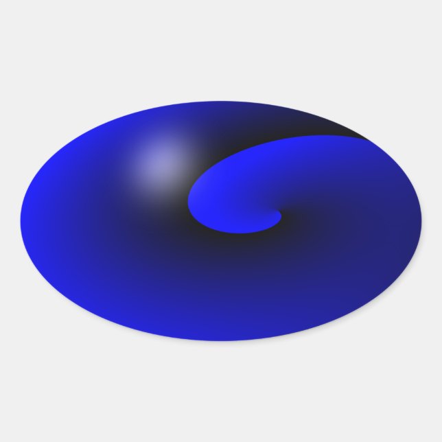 Adesivo Oval Linha Azul Fino One-of-a-Kind (Frente)