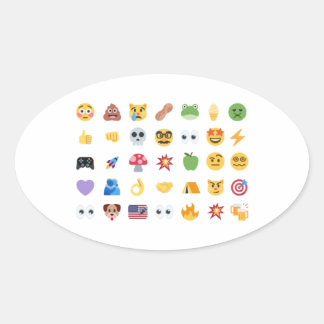 Adesivo Oval Linha do tempo de 35 emojis Roaring Kitty meme GME