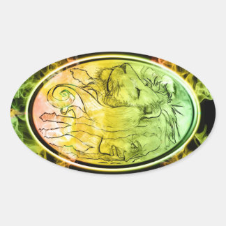 Adesivo Oval lion pride stickers