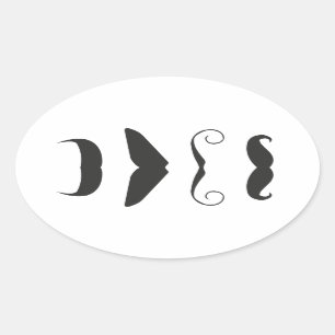 Adesivo Oval Lista do Moustache - escolha sua arma!!