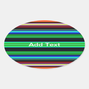 Adesivo Oval Listras coloridas finas - 1