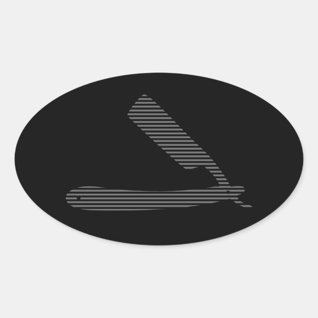 Adesivo Oval listras de barbear (Frente)