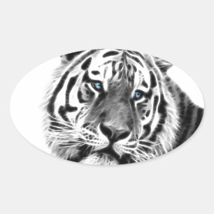 Adesivo Oval Listras do tigre