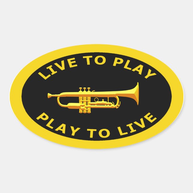 Adesivo Oval Live To Play To Live (Frente)