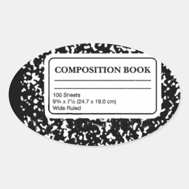 Adesivo Oval Livro de composição (Frente)