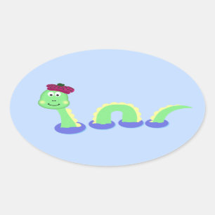 Adesivo Oval Loch Ness Monster