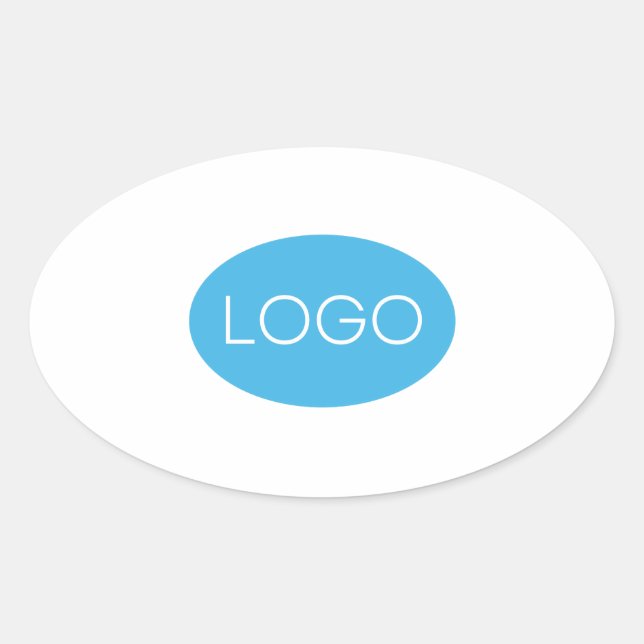 Adesivo Oval Logotipo de empresa personalizado (Frente)