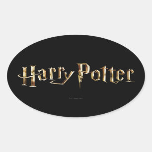 Adesivo Oval Logotipo dourado de Harry Potter