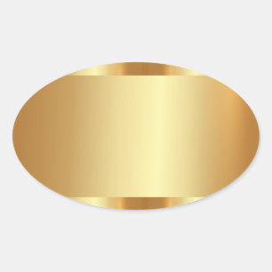 Adesivo Oval Logotipo Dourado de texto personalizado Modelo Vaz