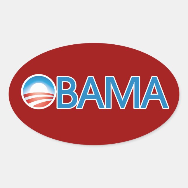Adesivo Oval Logotipo Obama (Frente)