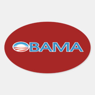 Adesivo Oval Logotipo Obama