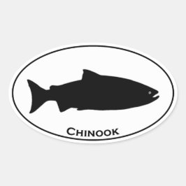 Adesivo Oval Logotipo Oval Chinook Salmon