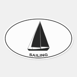 Adesivo Oval Logotipo Oval de veleiro com loop de navegação