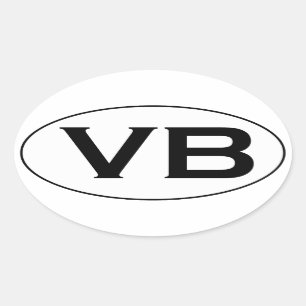 Adesivo Oval Logotipo preto e branco básico do Oval de VB