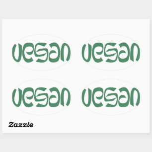 Adesivo Oval Logotipo Vegan de Motivação e Inspiração