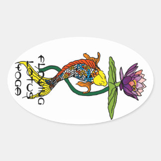 Adesivo Oval Lotus Yoga Sticker