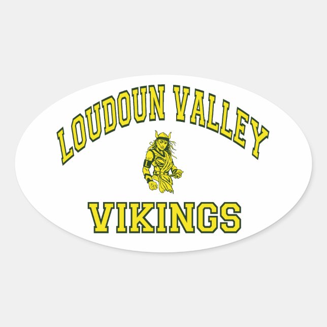 Adesivo Oval Loudoun Valley Vikings (Frente)