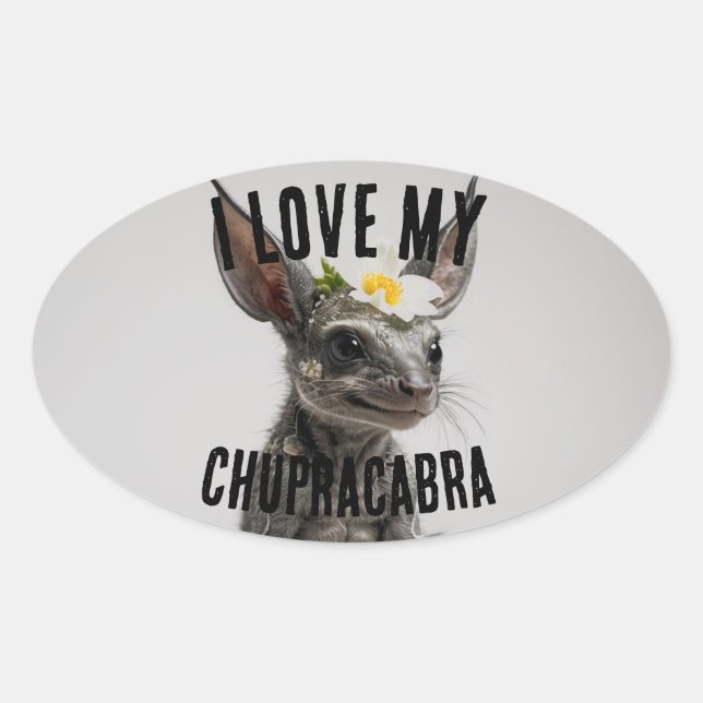 Adesivo Oval Love Chupracabra (Frente)