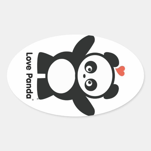 Adesivo Oval Love Panda® Sticker (Frente)