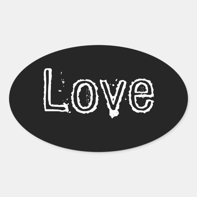Adesivo Oval Love Sticker- Black2 (Frente)