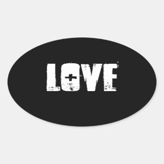 Adesivo Oval Love Sticker - Preto