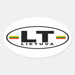 Adesivo Oval LT Lietuva Sticker