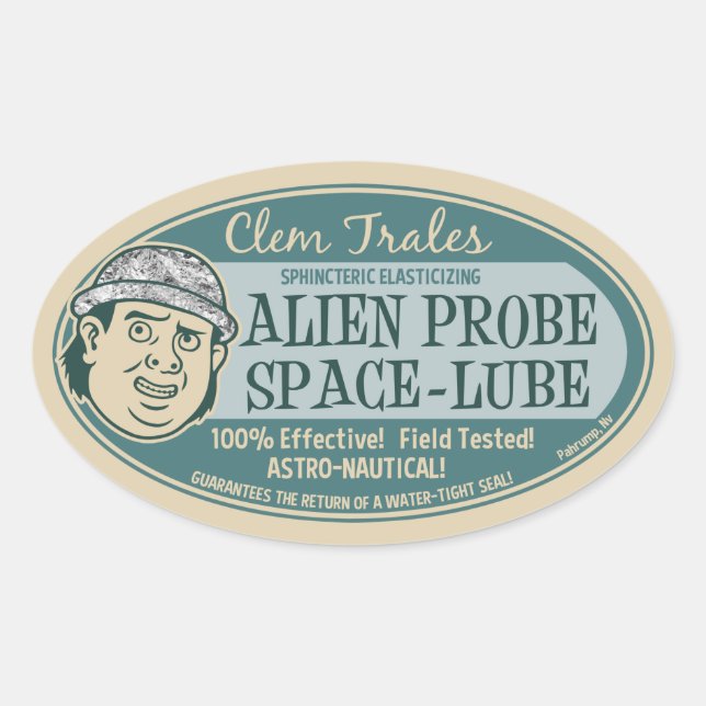 Adesivo Oval Lubrificação espacial (Frente)