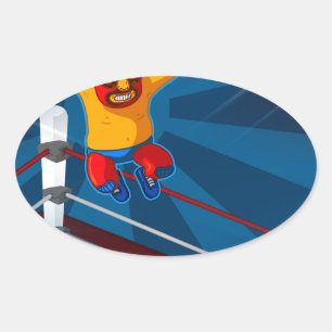 Adesivo Oval luchador