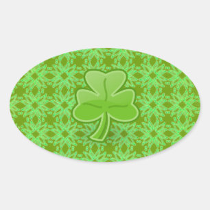 Adesivo Oval Lucky Shamrock
