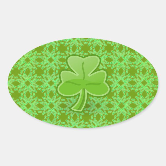 Adesivo Oval Lucky Shamrock (Frente)