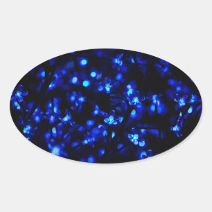 Adesivo Oval Luzes azuis bonito