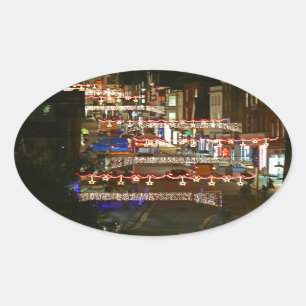 Adesivo Oval Luzes de Natal Guildford