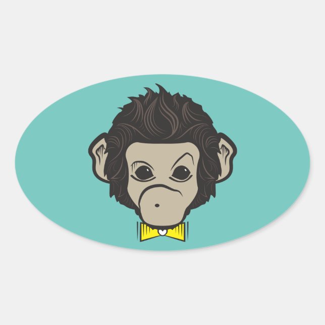 Adesivo Oval macaco identica (Frente)