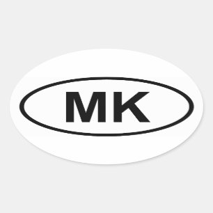 Adesivo Oval Macedónia "MK "