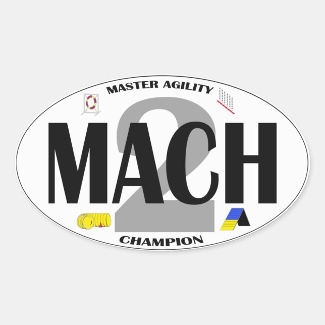Adesivo Oval MACH 2 Dog Agability title (Frente)