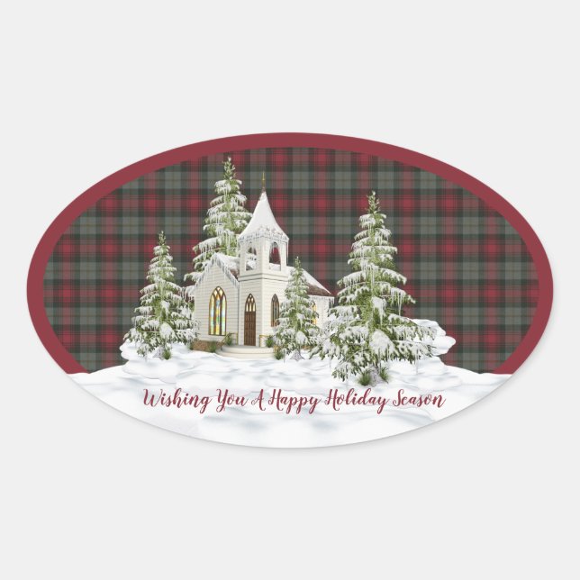 Adesivo Oval MacLachlan Weathered Original Tartan Escocês (Frente)