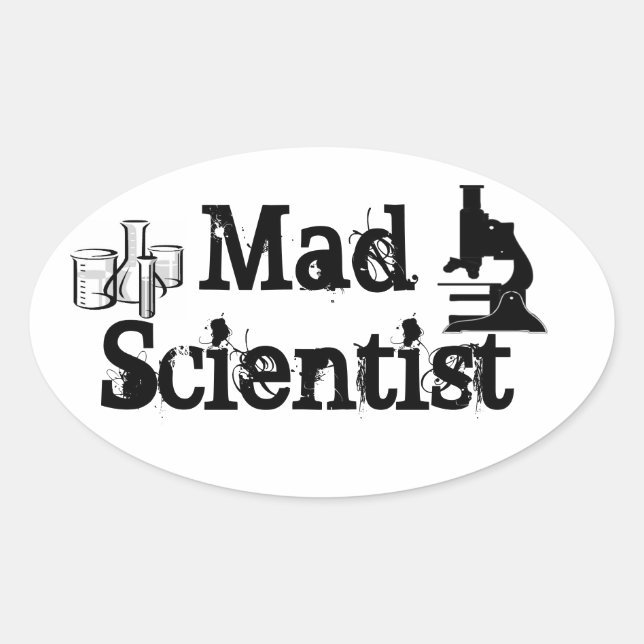 Adesivo Oval Mad Scientist (Frente)