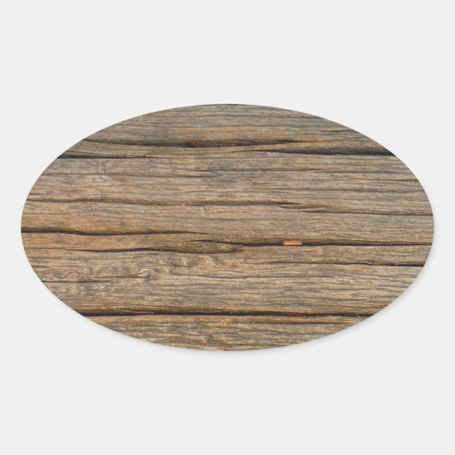 Adesivo Oval madeira castanha fecha (Frente)