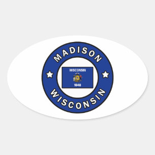Adesivo Oval Madison Wisconsin